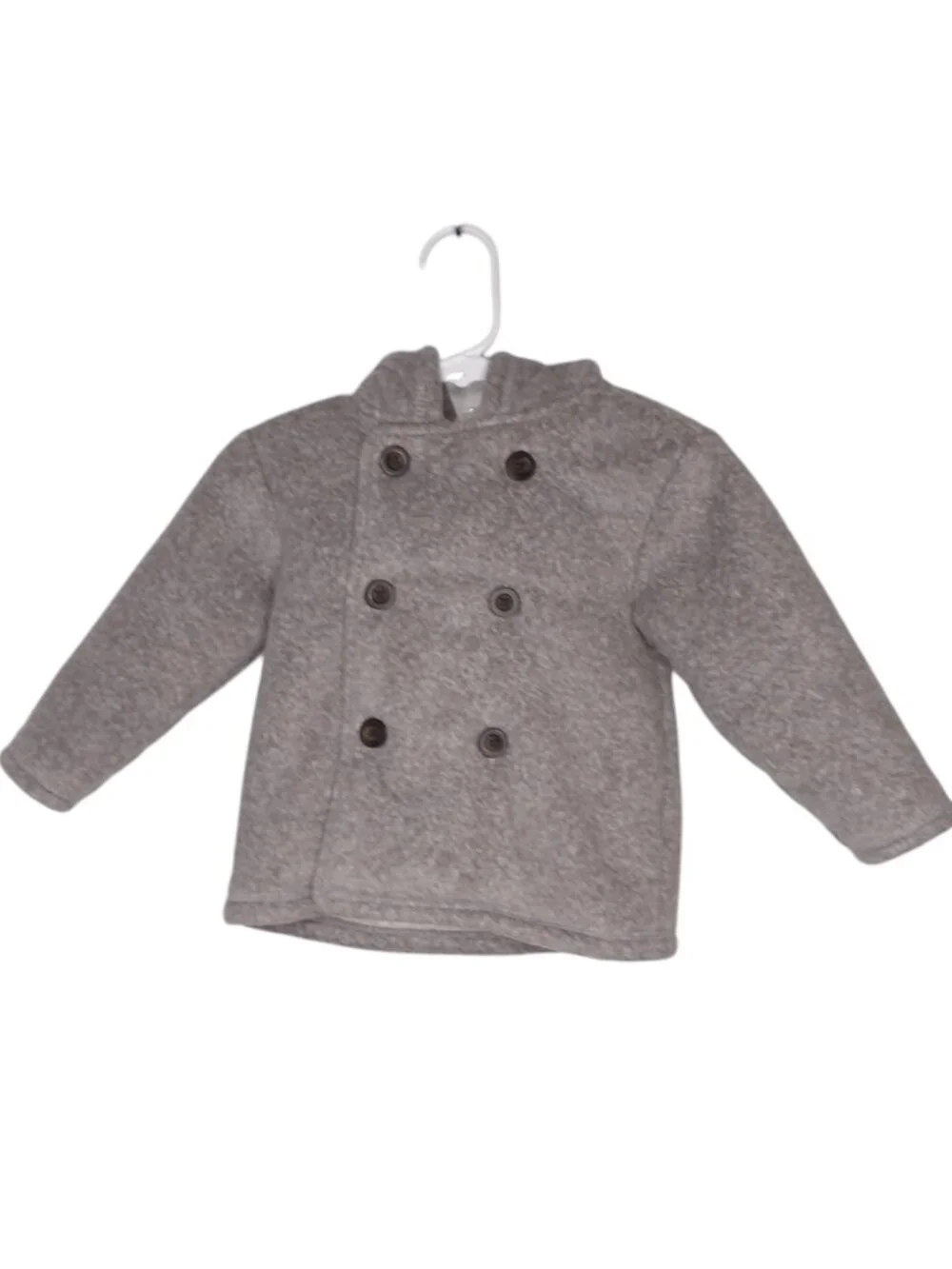 The Children's Place Gray Hooded Peacoat Size 12-18 Months Unisex
